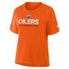 Edmonton Oilers Fanatics Women's Authentic Pro Primary T-Shirt - Orange - Front View