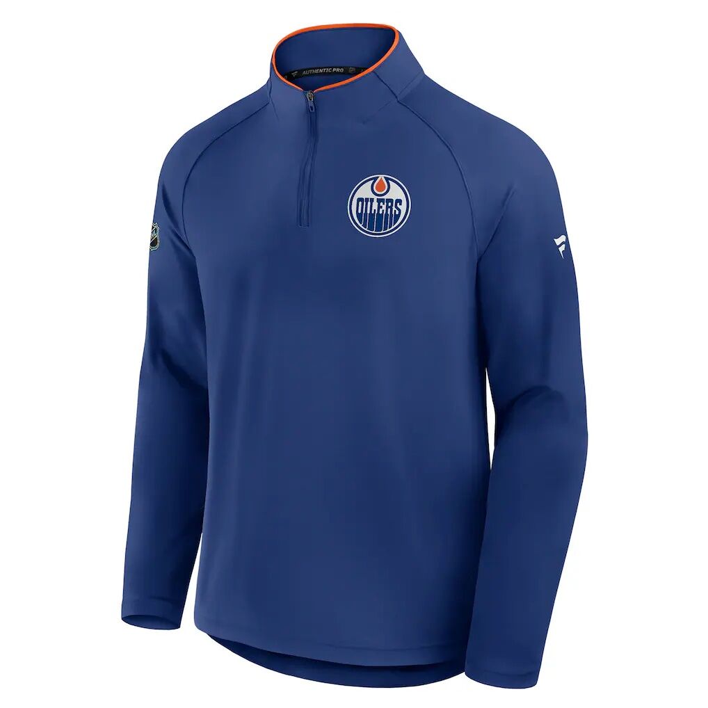 Edmonton Oilers Fanatics Authentic Pro Rink Training Quarter-Zip Pullover – Royal