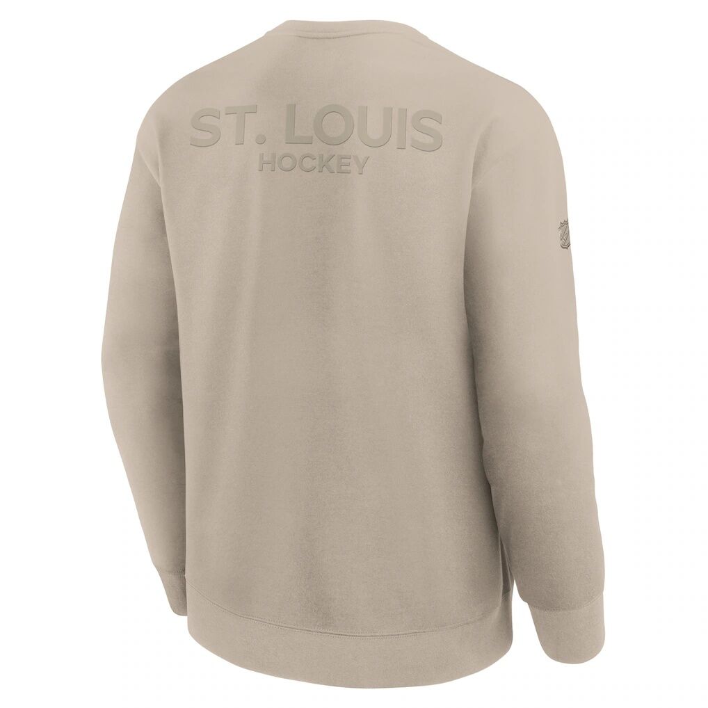 St. Louis Blues Fanatics Authentic Pro Road Tri-Blend Sweatshirt – Tan