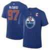 Connor McDavid Edmonton Oilers Fanatics Authentic Stack Name & Number T-Shirt - - Front View