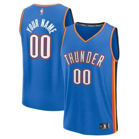 Oklahoma City Thunder Fanatics Fast Break Custom Jersey - Blue - Front View