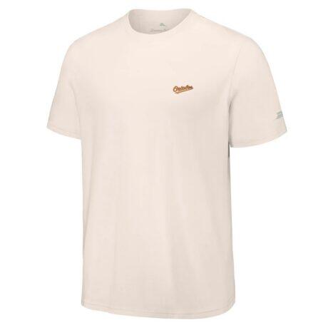 Baltimore Orioles Tommy Bahama Fly Ball Club T-Shirt - Cream - Front View