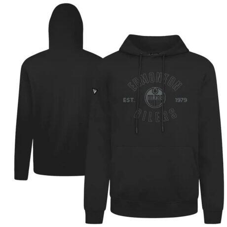 Edmonton Oilers Levelwear Podium Abyssal Pullover Hoodie - Black - Front View