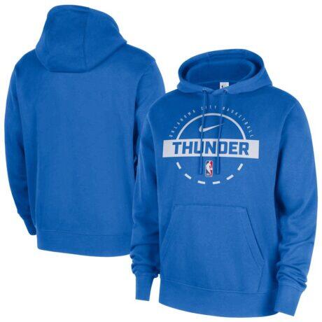 Oklahoma City Thunder Nike 2025/26 Authentic Practice Club Pullover Hoodie - Blue - Front View
