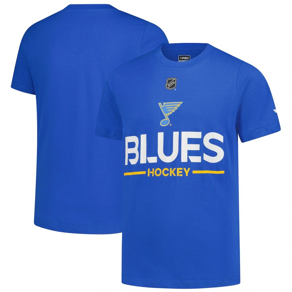 St. Louis Blues Fanatics Youth Authentic Pro Wordmark T-Shirt