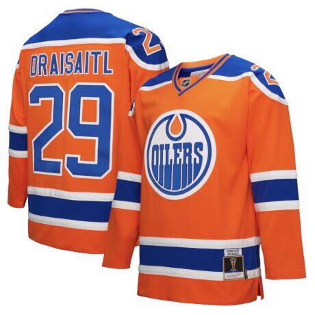 Leon Draisaitl Edmonton Oilers Mitchell & Ness Power Play Jersey - Orange - Front View