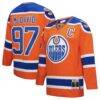 Connor McDavid Edmonton Oilers Mitchell & Ness Power Play Jersey - Orange - Back View