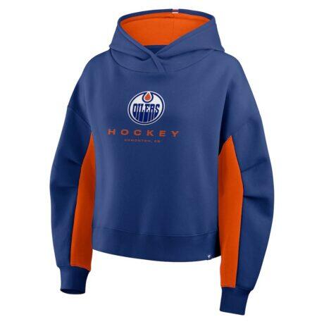 Edmonton Oilers Fanatics Women's Back Check Boxy Hoodie - - Front View