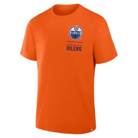 Edmonton Oilers Fanatics Crash The Net Legacy T-Shirt - Orange - Front View
