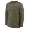 Atlanta Falcons Nike 2025 Salute to Service Sideline Coaches Therma-FIT Long Sleeve Shirt - - Back View