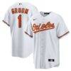 Baltimore Orioles Nike #1 Groom Home Replica Jersey - White - Front View