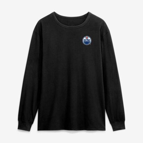 Edmonton Oilers Fanatics Game Long Sleeve T-Shirt - Black - Front View