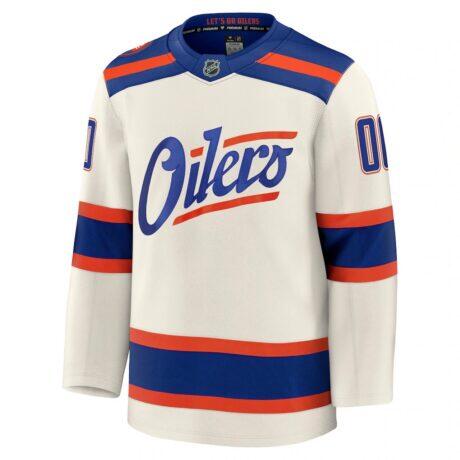 Edmonton Oilers Fanatics Alternate Premium Custom Jersey - Light Beige