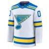 St. Louis Blues Fanatics Away Premium Custom Jersey - White - Back View