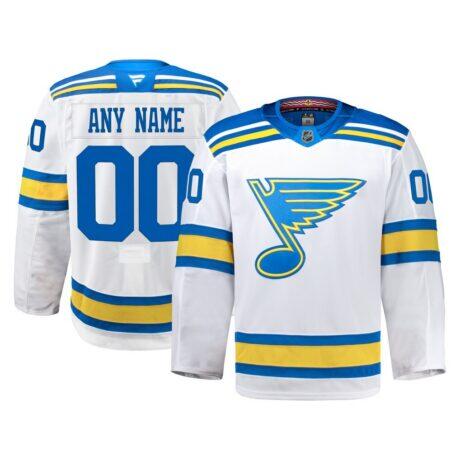 St. Louis Blues Fanatics Away Authentic Pro Custom Jersey - White - Front View