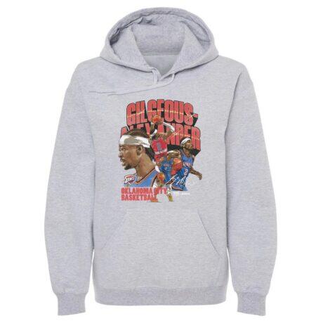 Shai Gilgeous-Alexander Oklahoma City Thunder 500 Level Collage Pullover Hoodie - Gray - Front View