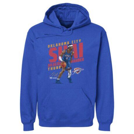 Shai Gilgeous-Alexander Oklahoma City Thunder 500 Level Slant Pullover Hoodie - Blue - Front View