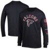 Atlanta Falcons Champion Seal Long Sleeve T-Shirt - Black - Front View