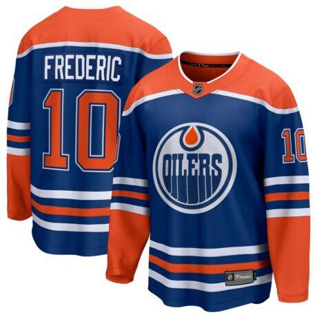 Trent Frederic Edmonton Oilers Fanatics Home Breakaway Jersey - - Front View