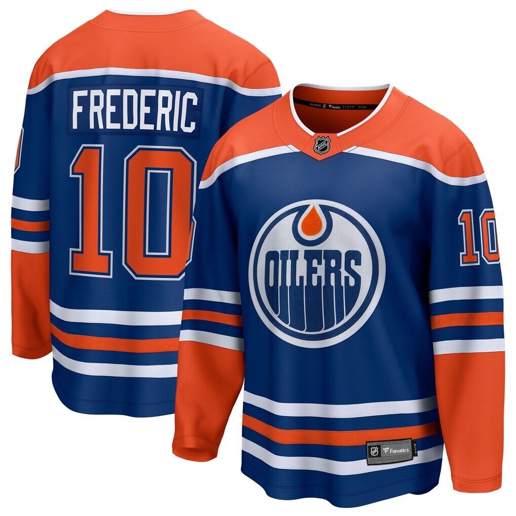 Trent Frederic Edmonton Oilers Fanatics Home Breakaway Jersey – Royal