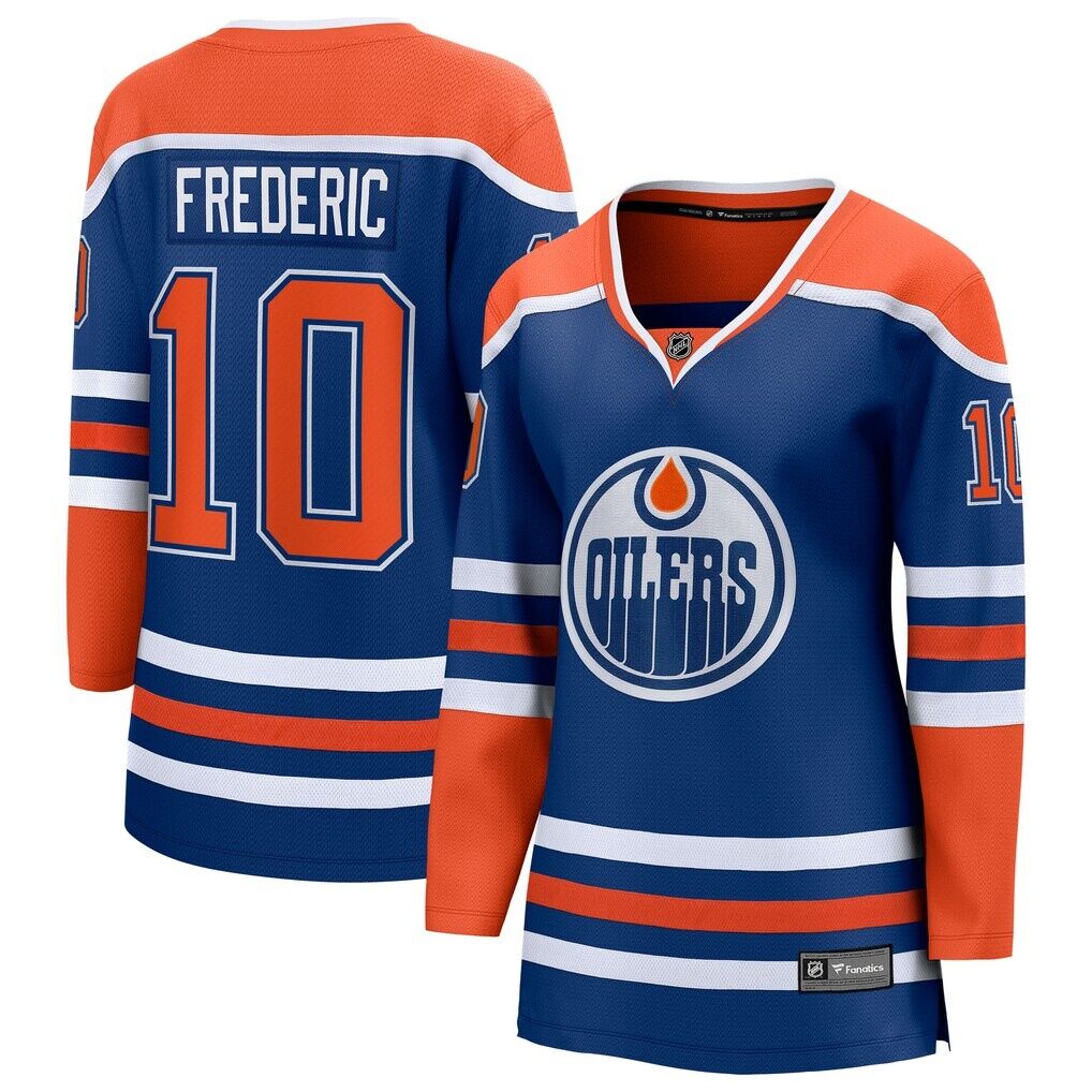 Trent Frederic Edmonton Oilers Fanatics Women’s Home Breakaway Jersey – Royal