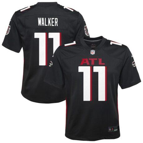 Jalon Walker Atlanta Falcons Nike Youth Team Game Jersey - Black - Front View