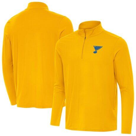 St. Louis Blues Antigua Intent Quarter-Zip Top - Gold - Front View