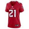Deion Sanders Atlanta Falcons Nike Women's Retired Player Game Jersey - Red - Back View