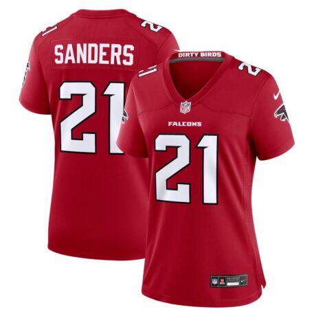 Deion Sanders Atlanta Falcons Nike Women's Retired Player Game Jersey - Red - Front View