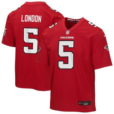 Drake London Atlanta Falcons Nike Youth Game Jersey - Red - Front View