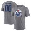 Edmonton Oilers Heritage Custom Tri-Blend T-Shirt - Gray - Front View