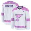 St. Louis Blues Fanatics Hockey Fights Cancer Survivor Practice Jersey - White - Front View