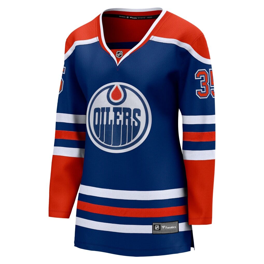 Tristan Jarry Edmonton Oilers Fanatics Women’s Home Breakaway Player Jersey – Royal