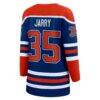 Tristan Jarry Edmonton Oilers Fanatics Women's Home Breakaway Player Jersey - - Side View