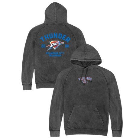 Oklahoma City Thunder Stadium Essentials Unisex Get Back Vintage Raglan Hoodie - Black - Front View