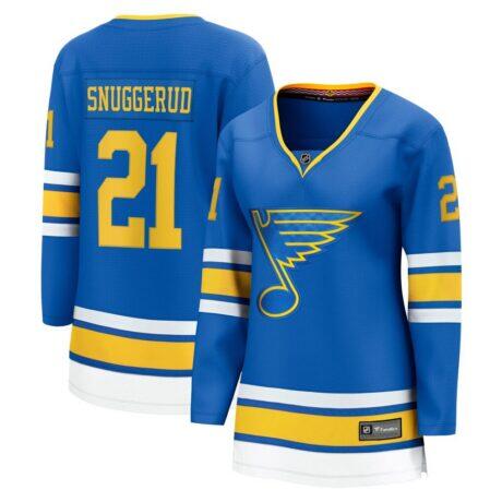 Jimmy Snuggerud St. Louis Blues Fanatics Women's Home Breakaway Jersey - Blue - Front View