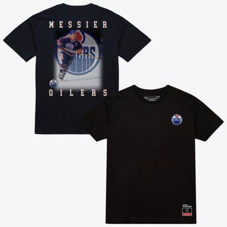 Mark Messier Edmonton Oilers Mitchell & Ness Photo T-Shirt - Black - Front View