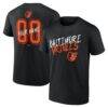 Baltimore Orioles Hustle Personalized Name & Number T-Shirt - Black - Back View