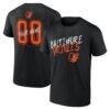 Baltimore Orioles Hustle Personalized Name & Number T-Shirt - Black - Front View