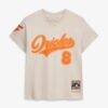 Cal Ripken Jr. Baltimore Orioles Mitchell & Ness Women's Cooperstown Name & Number Throwback T-Shirt - Cream - Back View