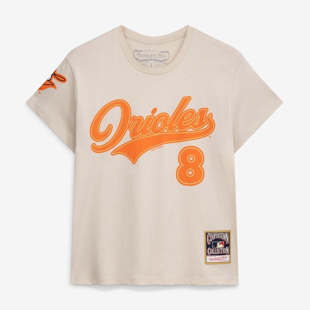 Cal Ripken Jr. Baltimore Orioles Mitchell & Ness Women’s Cooperstown Name & Number Throwback T-Shirt