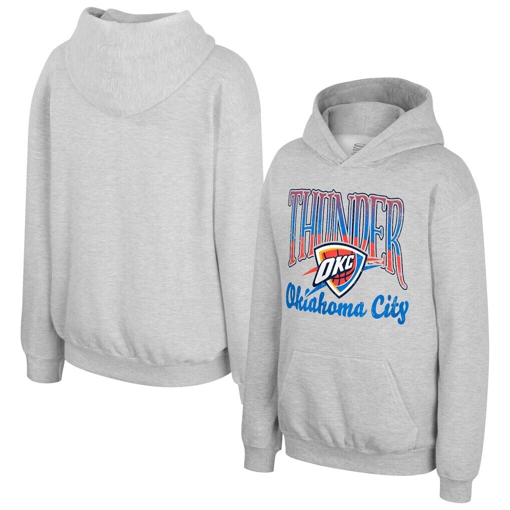 Oklahoma City Thunder Stadium Essentials Youth Sky High Hoodie – Heather Gray