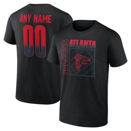 Atlanta Falcons Home Field Pop Personalized Name & Number T-Shirt - Black - Front View