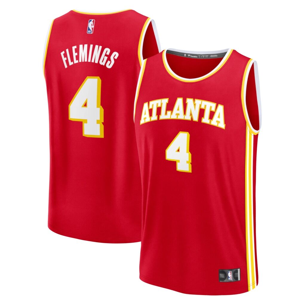 Kingston Flemings Atlanta Hawks Fanatics 2026 NBA Draft First Round Pick Fast Break Jersey – Icon Edition