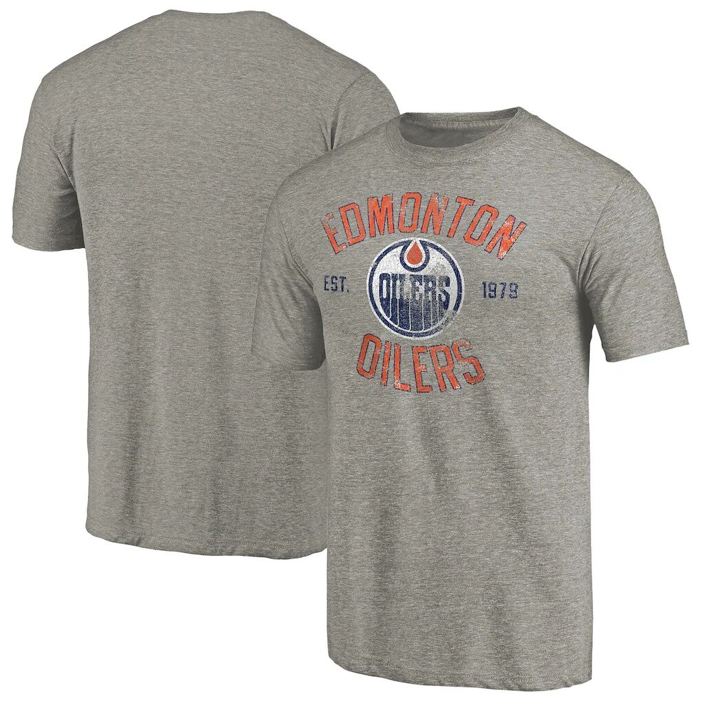 Edmonton Oilers Heritage Tri-Blend T-Shirt – Ash