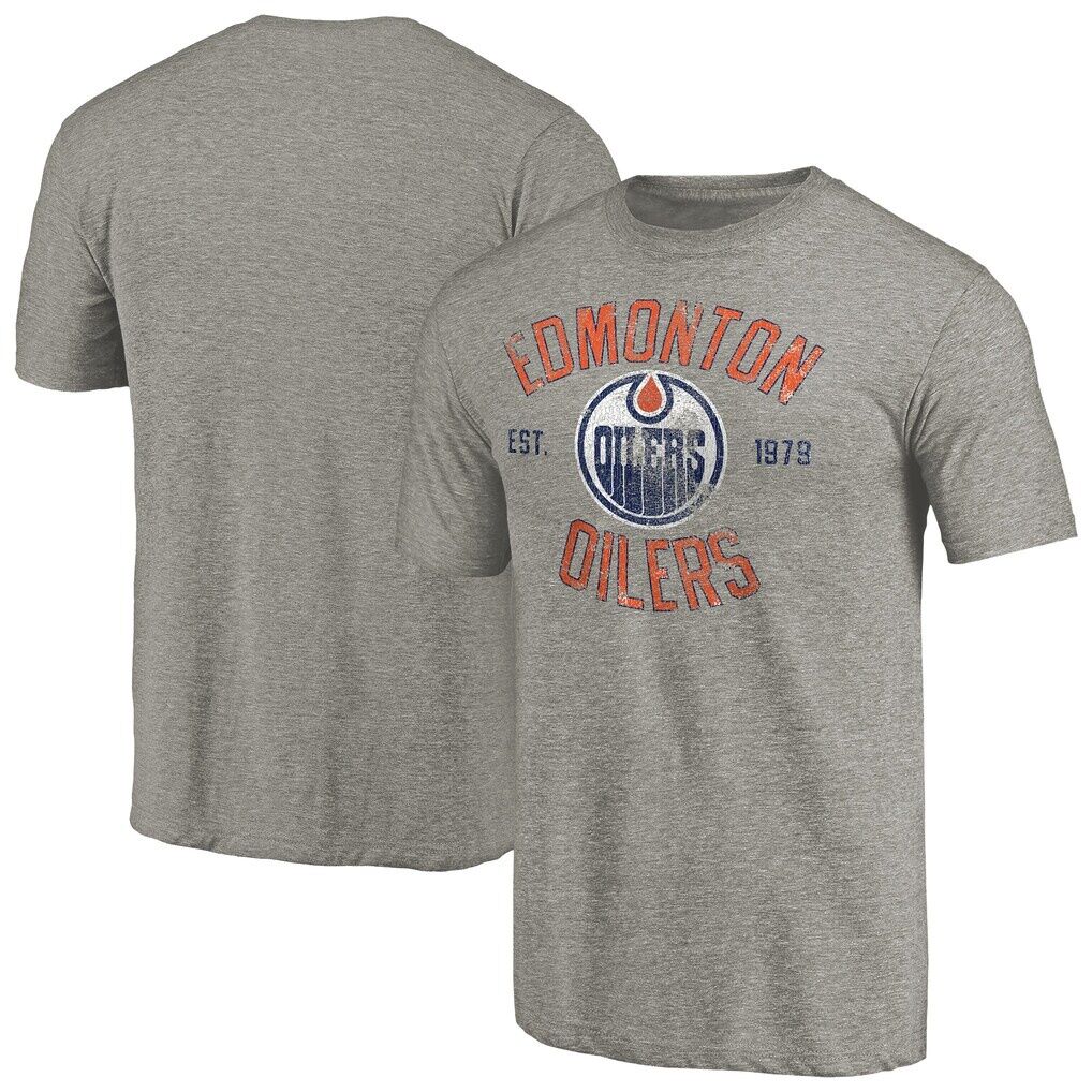 Edmonton Oilers Heritage Tri-Blend T-Shirt – Ash
