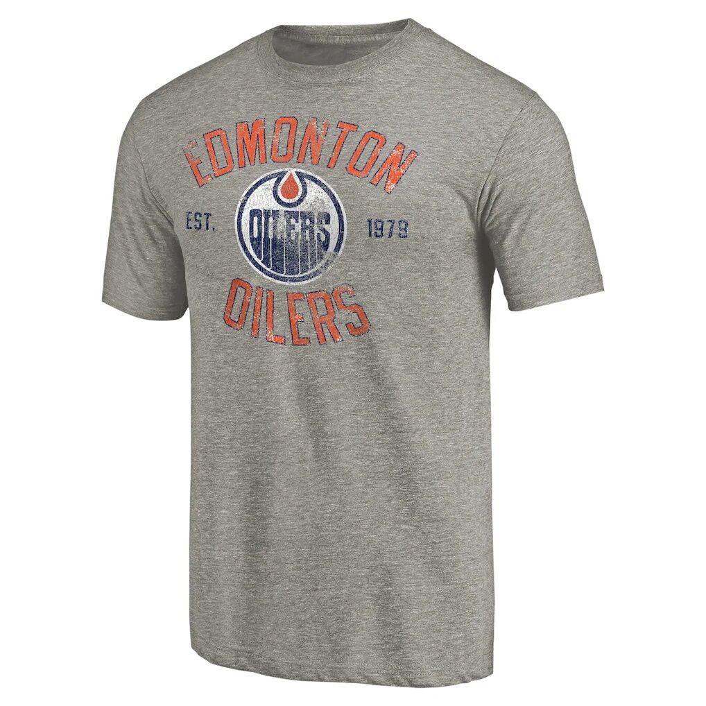 Edmonton Oilers Heritage Tri-Blend T-Shirt – Ash