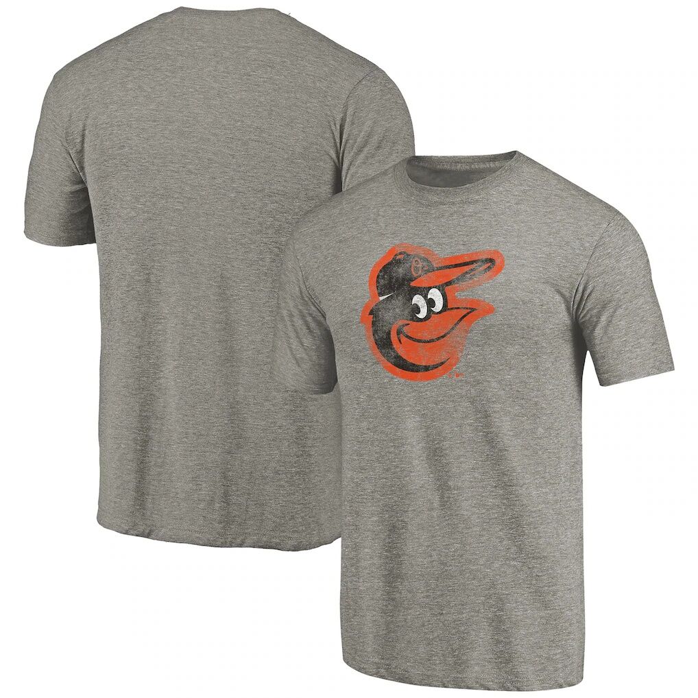 Baltimore Orioles Distressed Team Tri-Blend T-Shirt – Ash