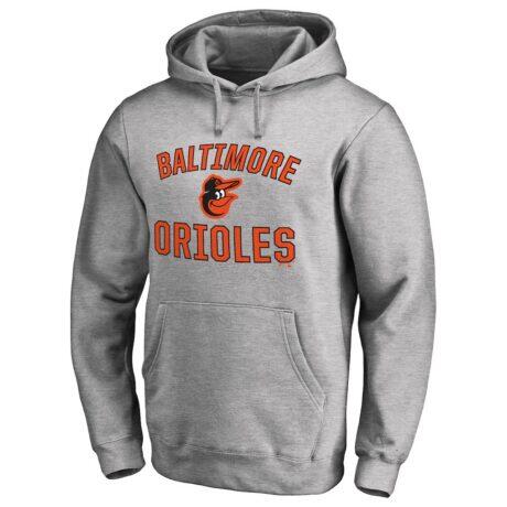 Baltimore Orioles Victory Arch Pullover Hoodie - Heather Gray - Front View