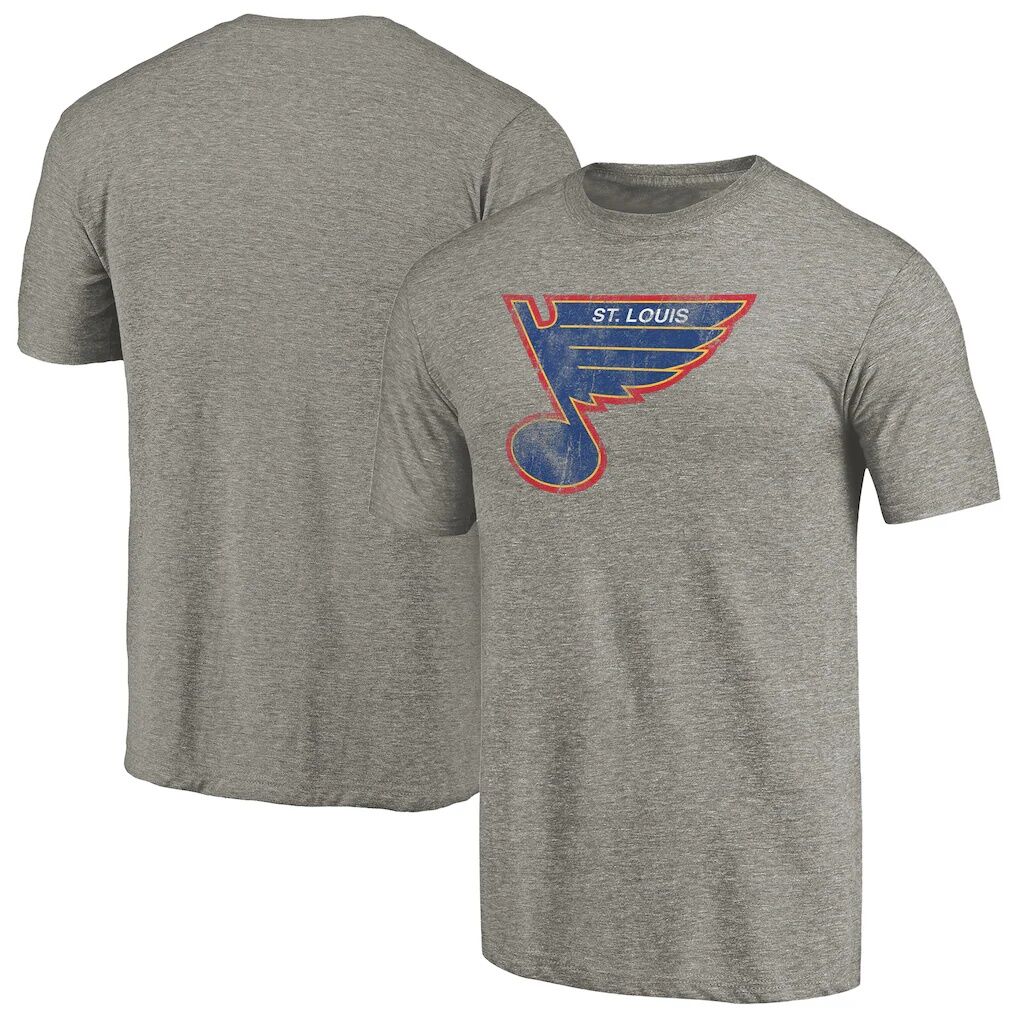 St. Louis Blues Throwback Logo 1987-1989 Tri-Blend T-Shirt – Ash